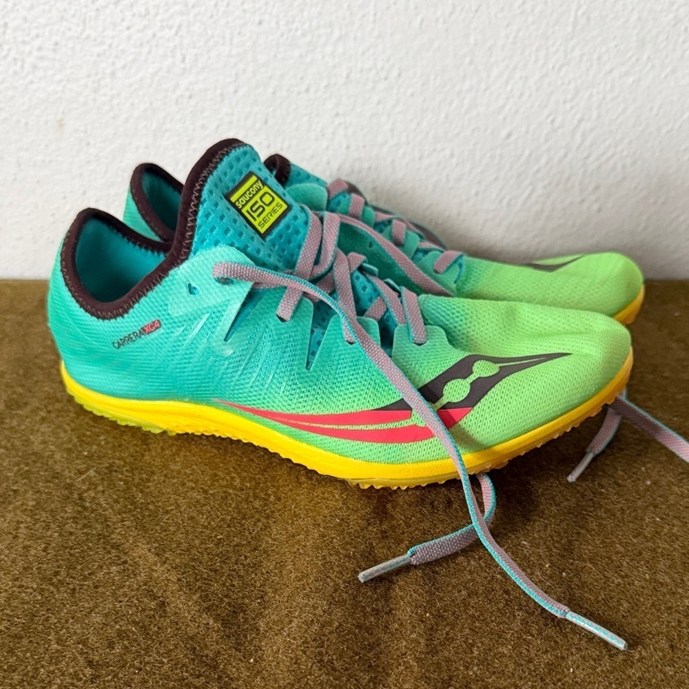 Saucony Women's Green Teal Yellow Pink Lightweight Running Shoes